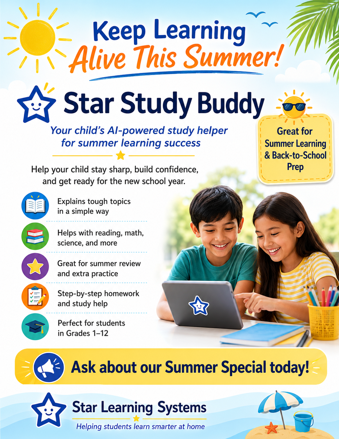 Star Study Buddy - Interactive AI Tutor for Grades 1-12